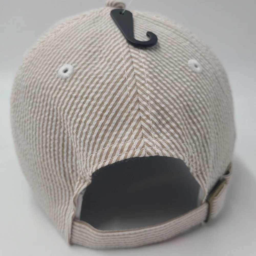 New York Mets Hat Strapback New Era Beige White MLB Seersucker Casual Classic